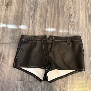 Edikted Leather Micro Shorts